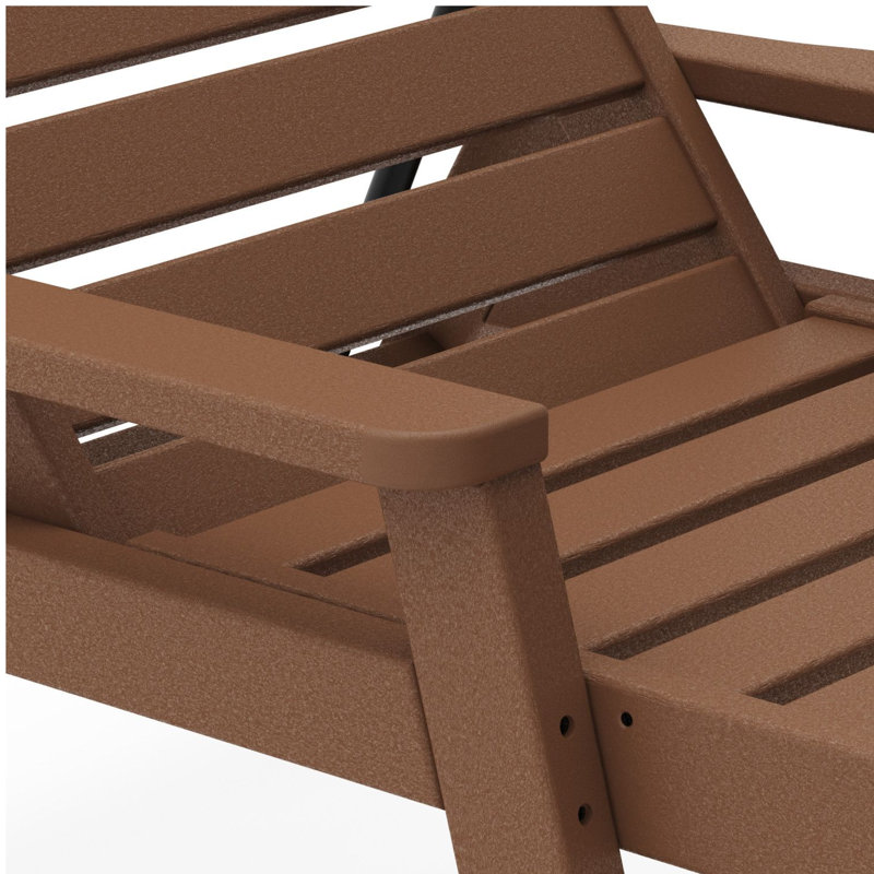 Chaise longue avec accoudoirs POLYWOOD, Teck foncé