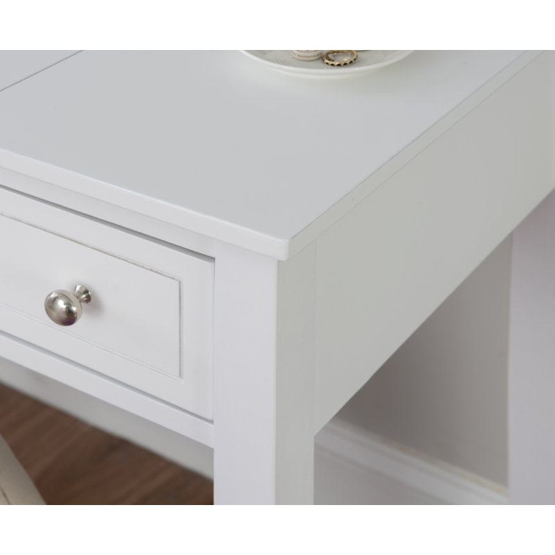 Fidelmar 36" 2-Drawer Flip Top Mirror Vanity with Butterfly Print Stool, White