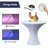 22.8" Slim Waist LED Color Changing Cocktail Table, Cordless Rechargeable Pub Table with Remote for Patio & Party