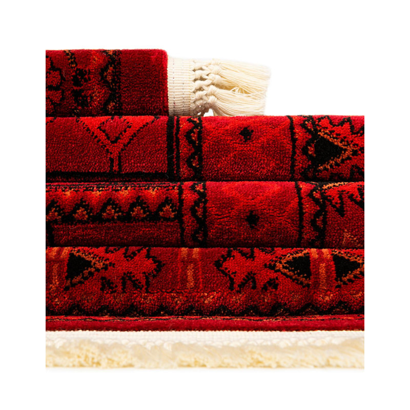 Tapis rouge / noir Amro Southwestern, Square 7'10"