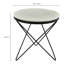 Table d'appoint en marbre - base noire élégante avec plateau blanc glamour