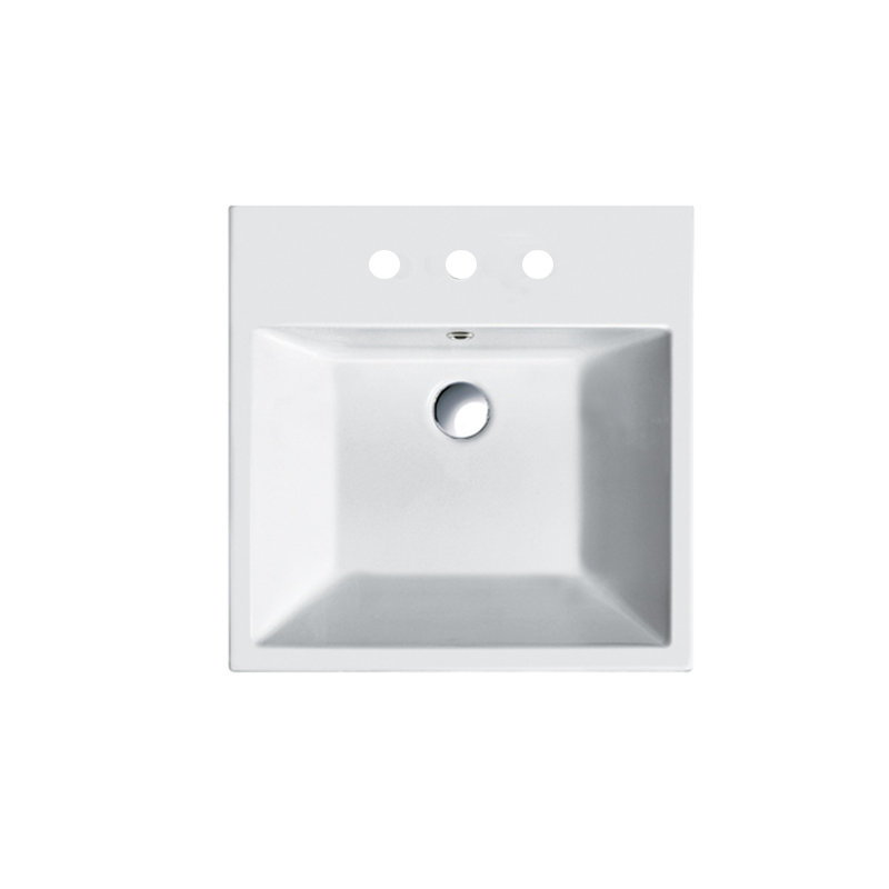 Premium Series Bathroom Sink, 8" Centers, 6.3" H x 19.89" W x 18.5" D