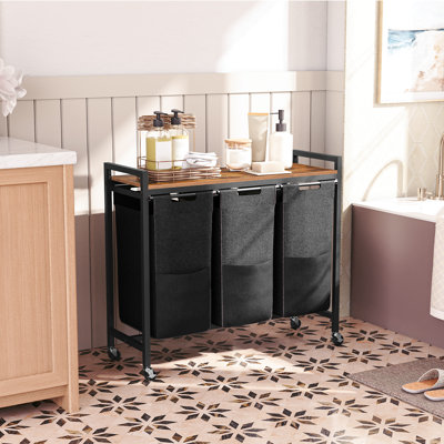 Panier à linge avec roulettes Cythia