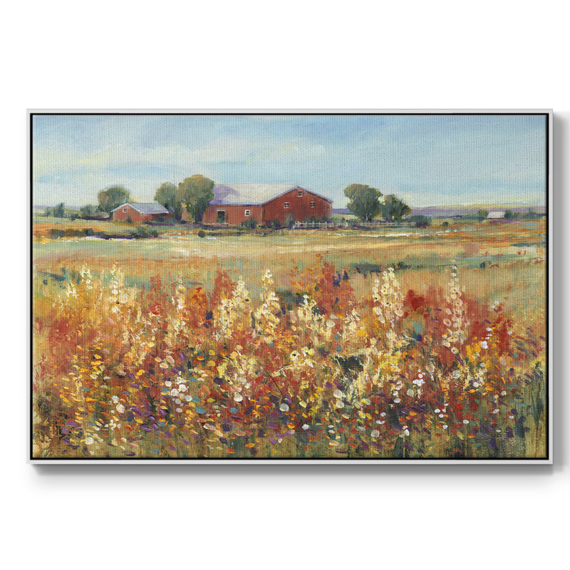 Country View II - reproduction sur toile avec cadre flottant, H 25 po x l 37 po x P 2 po, Blanc