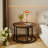 Top Nesting Coffee Tables, Round Living Room End Tables with Metal Base-431491397-431491418