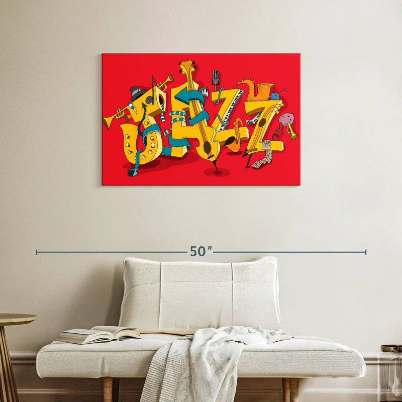 Abarca Cartoon Jazz Typography, 24" H x 36" W