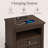 Farmhouse Nightstand with Charging Station, Side Table for Bedroom, Living Room -Brown (Set of 2)-1800295004-1800295005