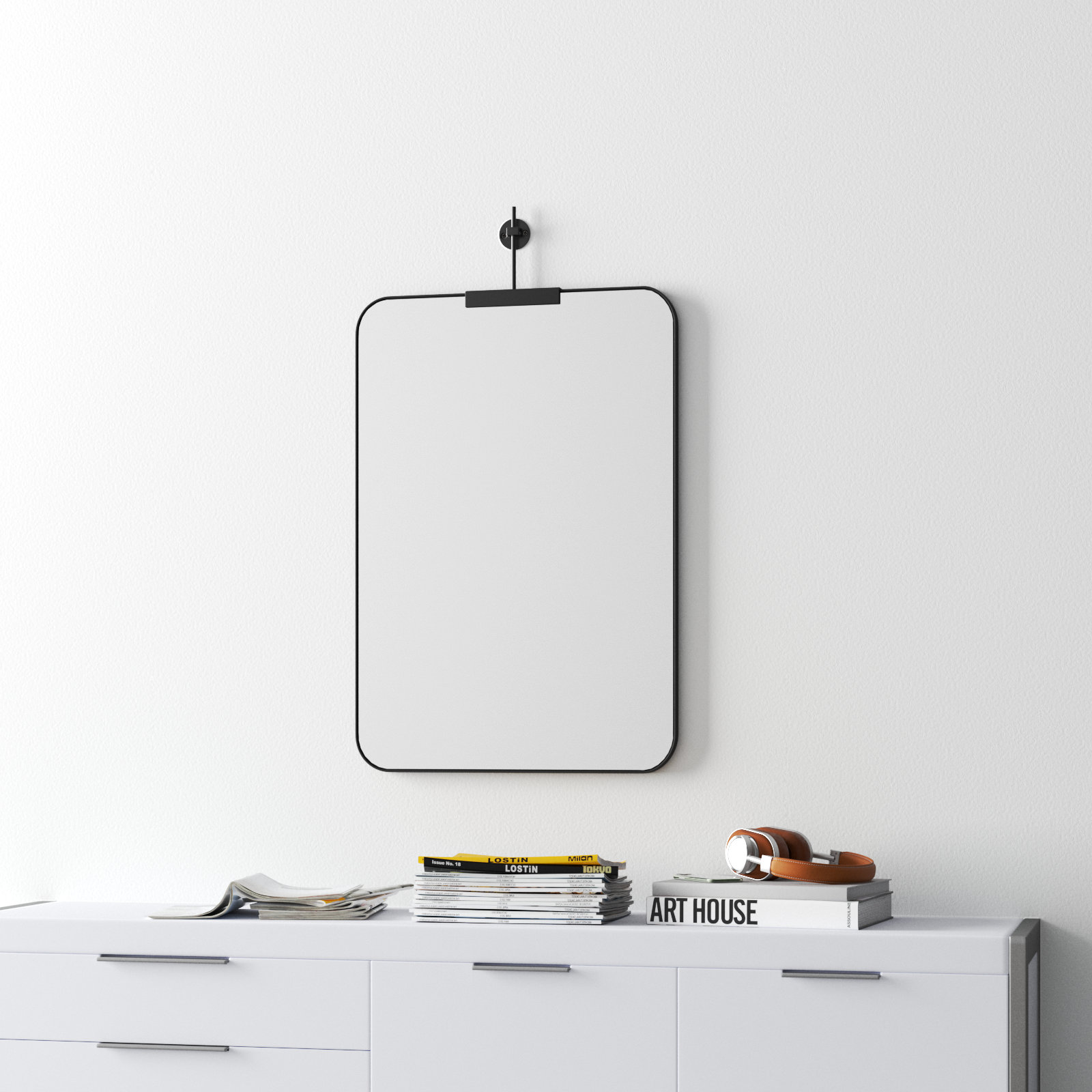 Frida Rectangle Mirror, Black