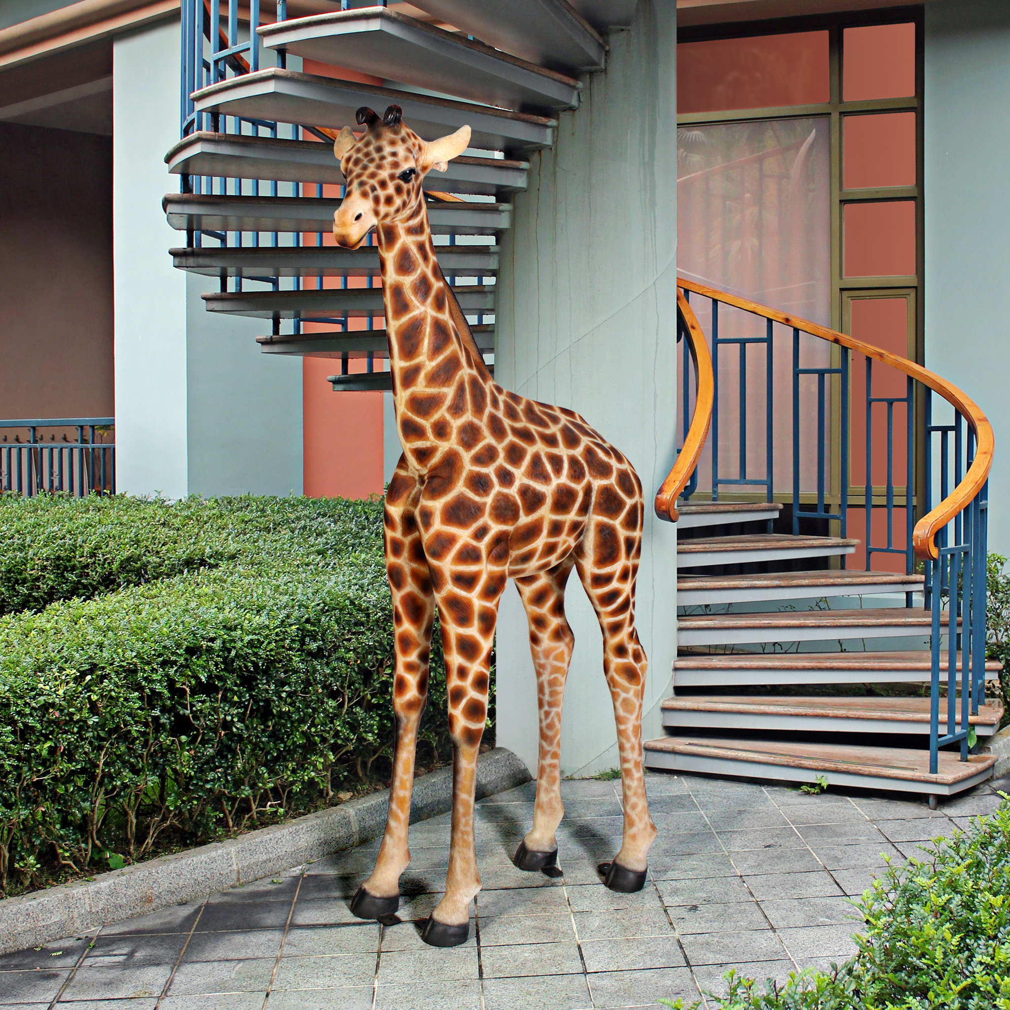 Baako Grand Scale Baby Giraffe Garden Statue