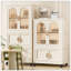 Armoire de rangement latérale pliante de 25,59 po de large avec porte magnétique et armoire de rangement en plastique avec roulettes