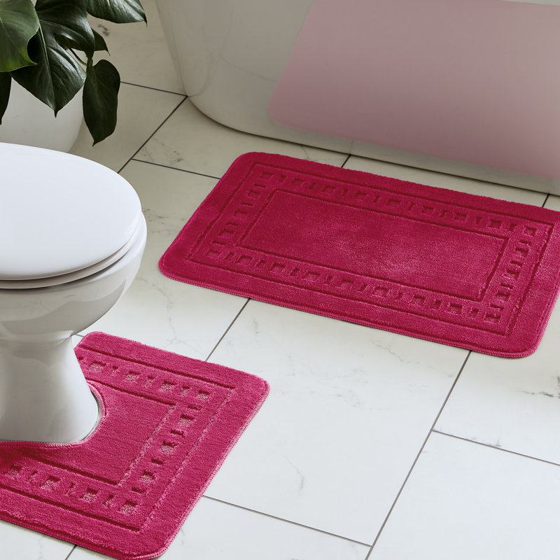 Armoni Bath Mat and Pedestal Set, Pink
