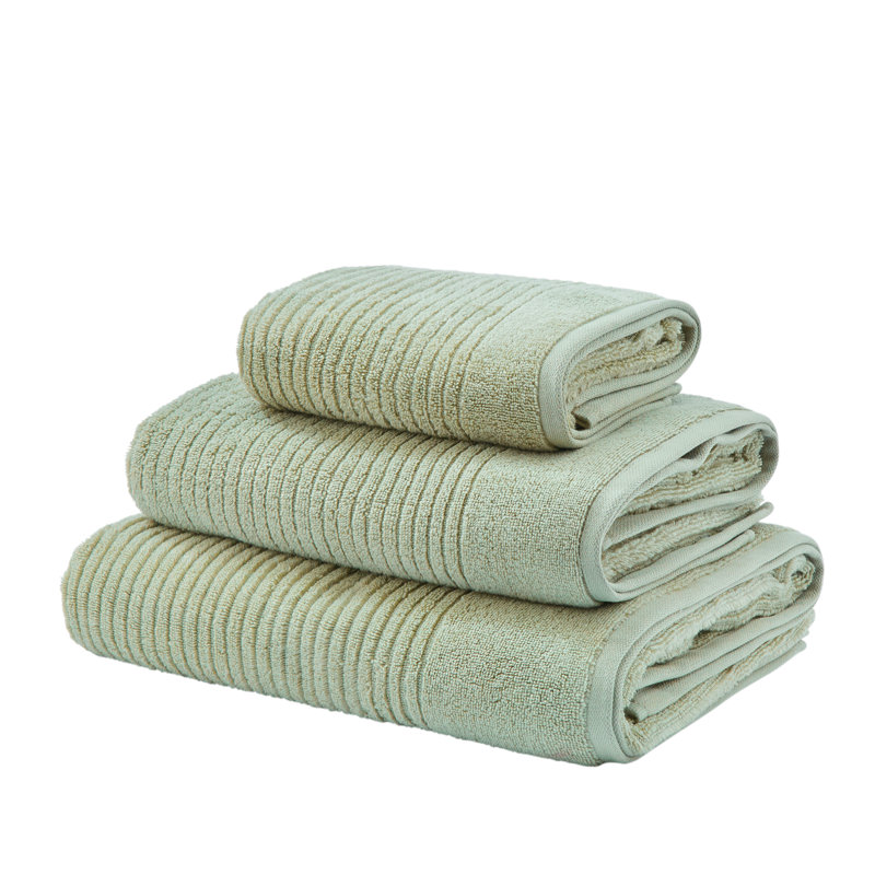 Soft Rib Cotton Towel, Green, Bath Sheet