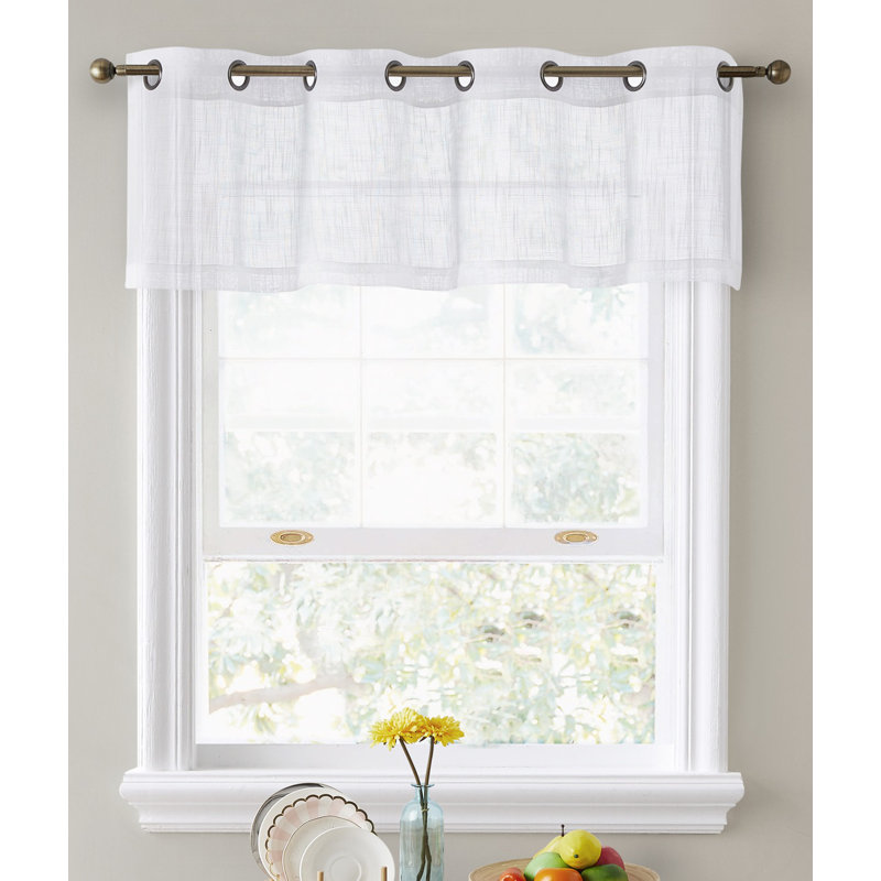 Aleksander Tailored Window Valance, White