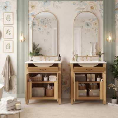 Litwin Double Bathroom Vanity with Ceramic Top