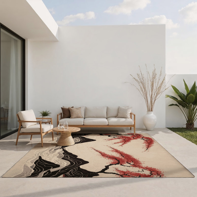 Tapis intérieur et extérieur Gentle Sakura, Rectangulaire 2 pi x 3 pi