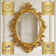 Miroir luxueux décoratif de 41 pouces en bronze rococo avec couronne florale et vignes pour la maison et l'espace de vie