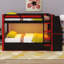 Lit superposé avec éclairage à DEL, bureau et bibliothèques, tiroirs, lit superposé en bois peu encombrant pour enfants et adolescents