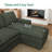 Abramson U-Shaped Corduroy Upholstered Sectional Comfy Cloud Couch-1958189906