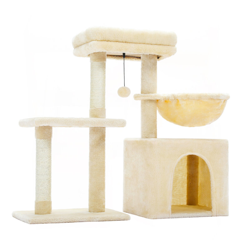 28.5'' Tall Kitten Cat Tower, Beige