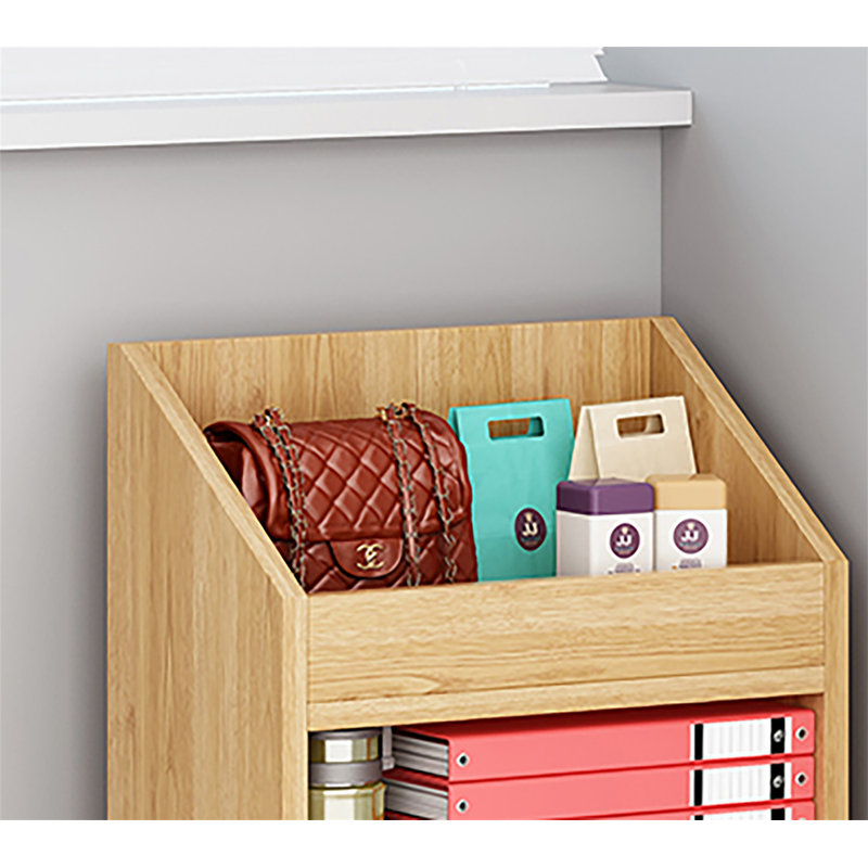 Rangement de bureau en bois manufacturé Nataylia, Jaune