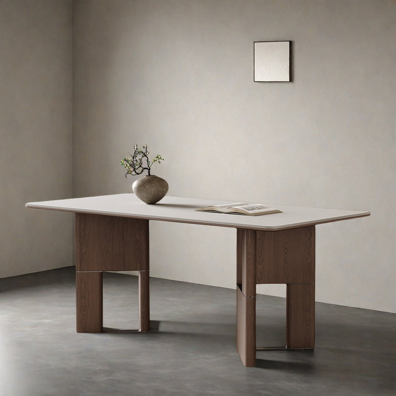 Table de salle à manger en noyer, H 29,52 po x L 62,99 po x l 31,49 po
