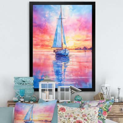 Bateau sur la barbe à papa, impression sur toile