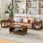 Rectangular Living Room Coffee Table Set, 3-Piece Living Room Table Set With Solid Wood Legs, 1 Coffee Table And 2 End Table, Wood Centre Table Tea Table Set. Easy Assembly-633121007