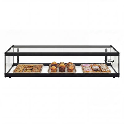 1.5 Cu Ft Slim  Flat Dry  Bakery Display Case with  Black Aluminum Accents