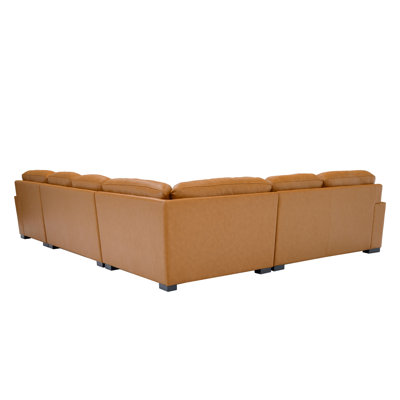 Antanisha Leather U-Shaped Sectional
