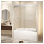 Porte de douche coulissante 56-60 "x 60" avec cadre en nickel brossé et film antidéflagrant