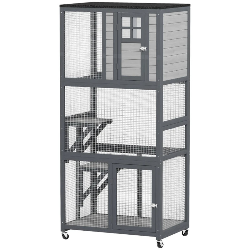 Grande maison pour chat en bois