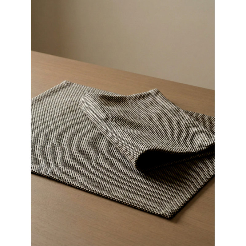 Black Horizon Weave Indoor Outdoor Placemat, Black