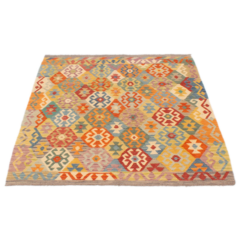 Tapis orange en laine nouvel âge unique 5 pi 0 po x 6 pi 4 po Krever