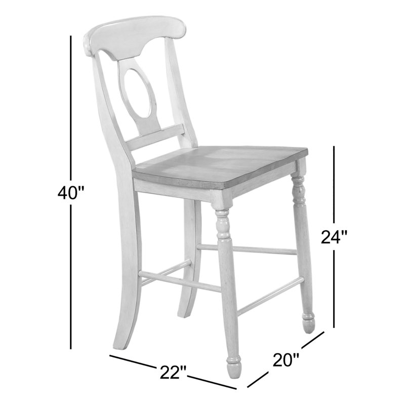 Orviston Solid Wood Counter Stool, Brown/Beige
