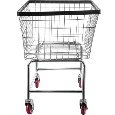 Galvanized Steel Laundry Cart with Wheels