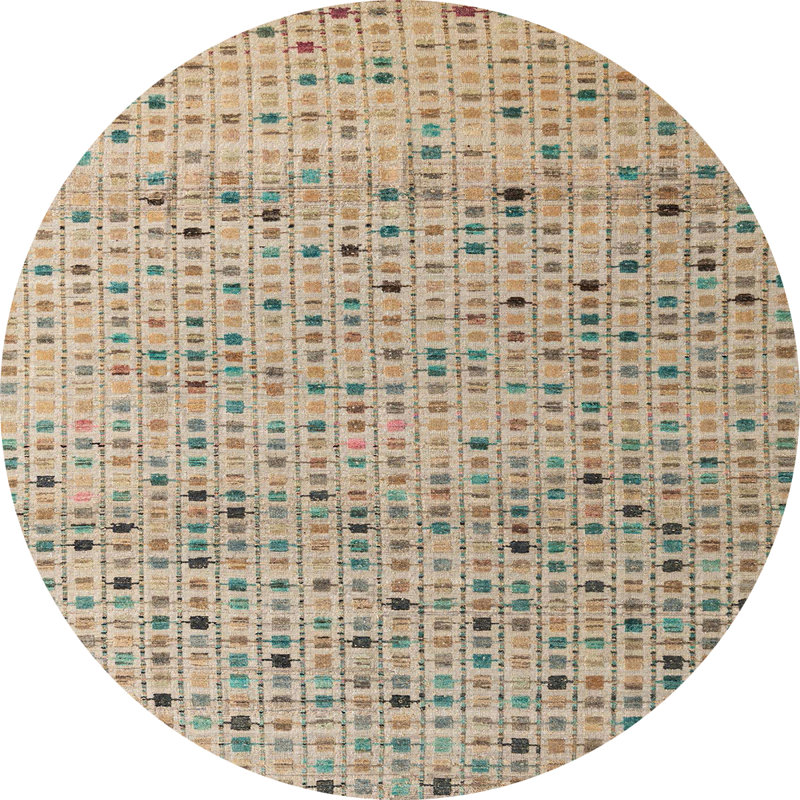 Tapis multicolore abstrait Giacob, Rond 4 pi