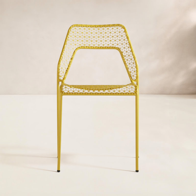 Hot Mesh Outdoor Dining Side Chair, Natural Yellow