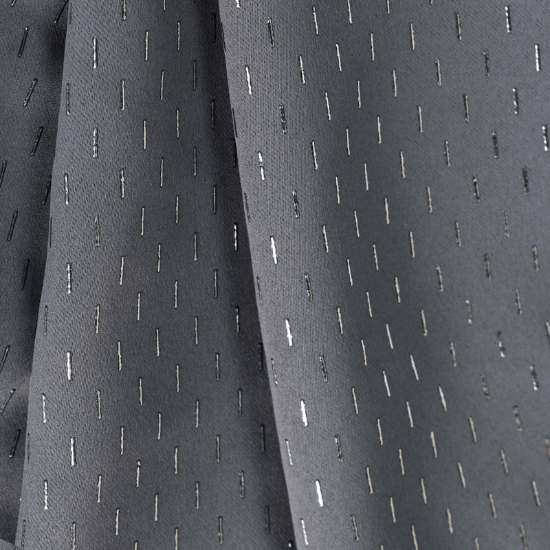 Wiechmann Geometric Shimmer Abstract Room Darkening Curtain Panel Set, Gray, 52" W x 63" L