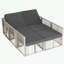 Ensemble de patio 7 pièces en osier avec coussins moelleux et table basse carrée-1536140388
