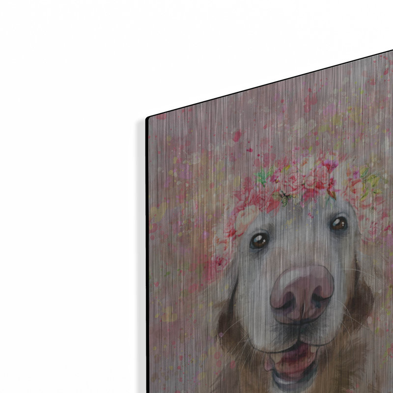 «Flower Crown Golden Retriever» par les affiliés Furbaby, H 16 po x l 12 po