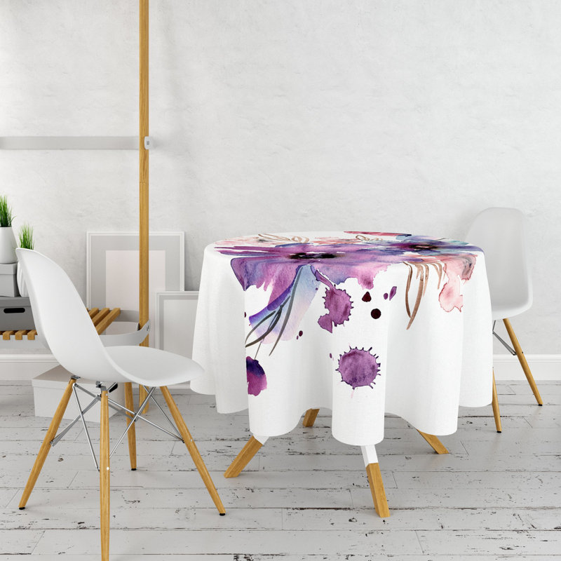 Elegant Round Tablecloth, 100% Polyester, 63.0 inches Diameter | 3D Printed Design, Machine Washable at 86°F | Perfect for Dining Room, Weddings & Special Occasions, Durable and Stylish Decoration