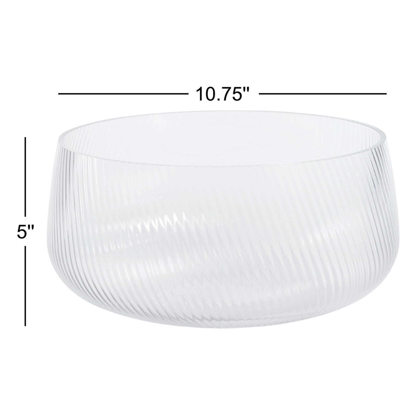 Jinane Rippled Glass Serving Bowl, 5" H x 10.75" W