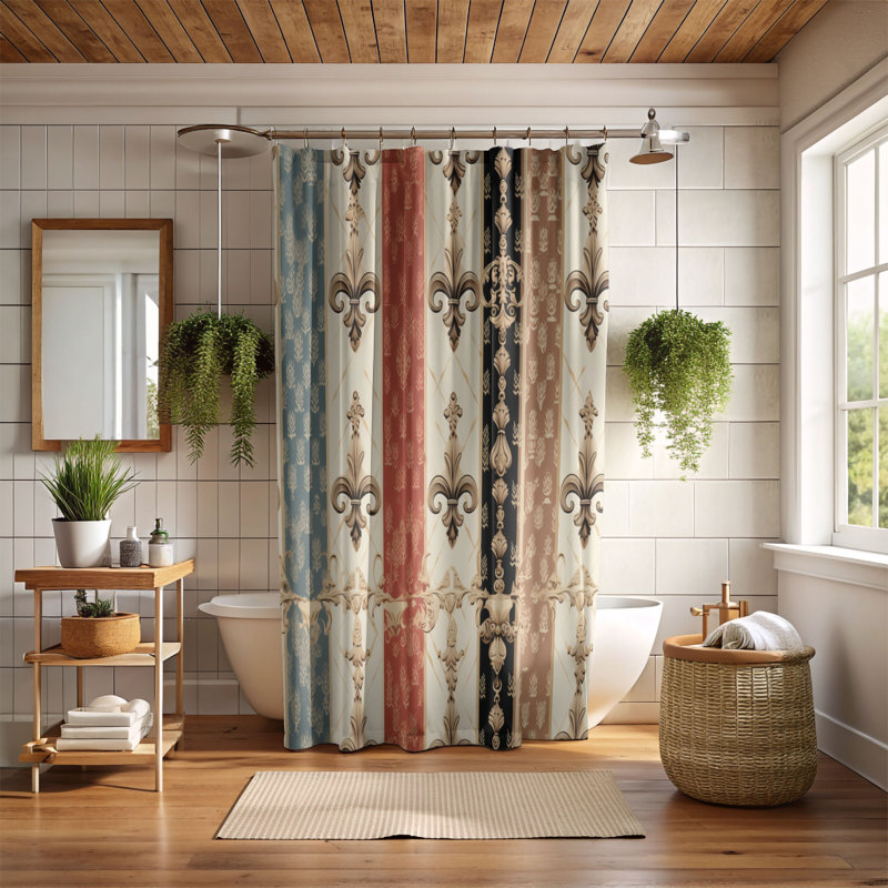 Rideau de douche Majestic Damask - Premium, H 74 po x l 71 po