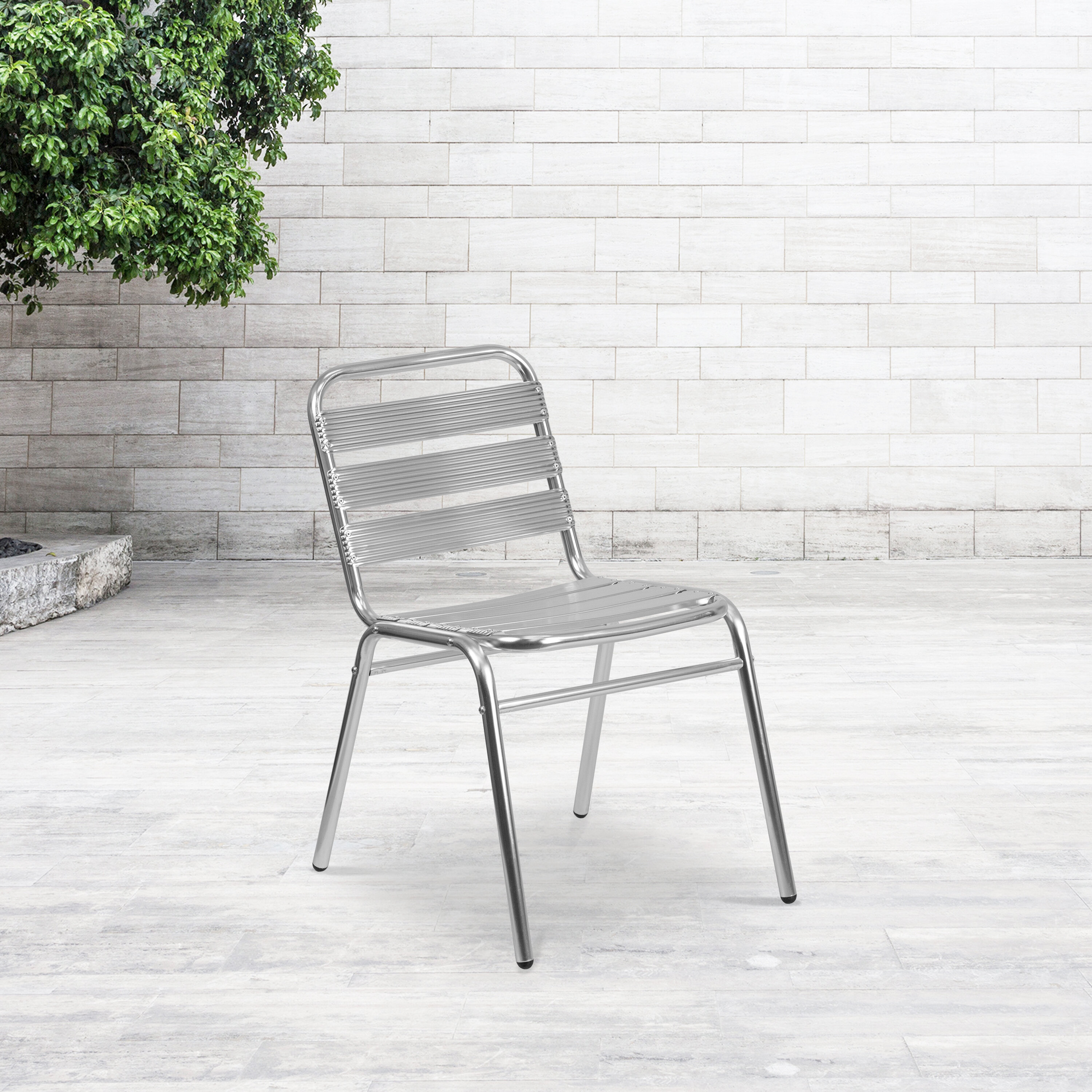 Flash Furniture Armless Chair with Slat Back outlet