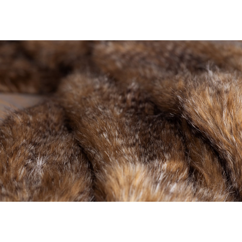 Faux fur Throw Blanket, Chestnut