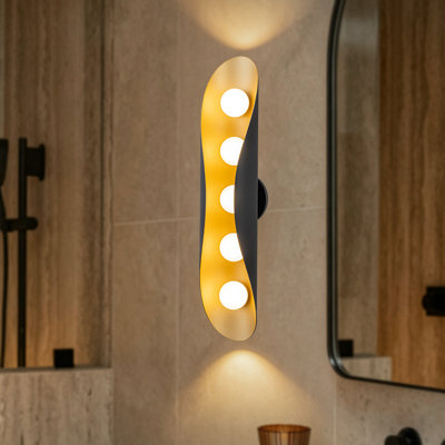 Robbie 24-in Black Dimmable LED Vanity Light