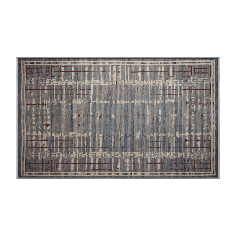 Tapis gris lavable à la machine, Rectangle de 5 pi x 8 pi