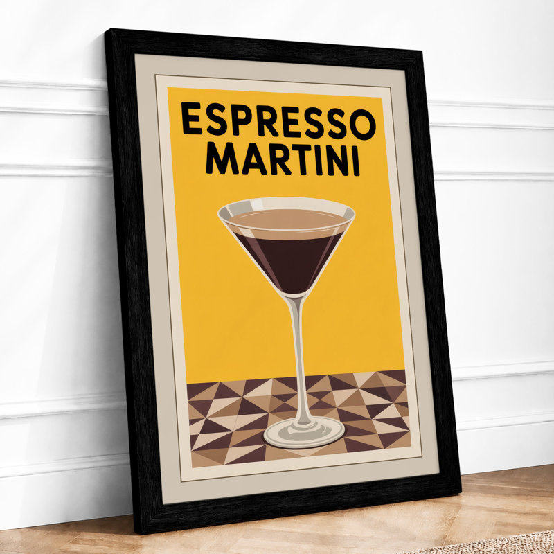 Espresso Martini Retro - Framed Print, Black, A3 - 42.0 x 29.7 cm