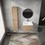 Meuble-lavabo mural sophistiqué avec rangement spacieux et design moderne