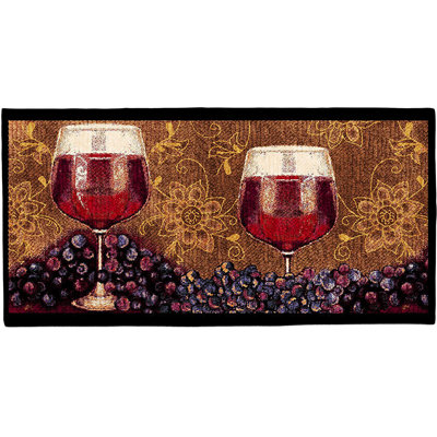 Gauri No Pattern And Not Solid Colour Polyester Non-Skid Kitchen Mat